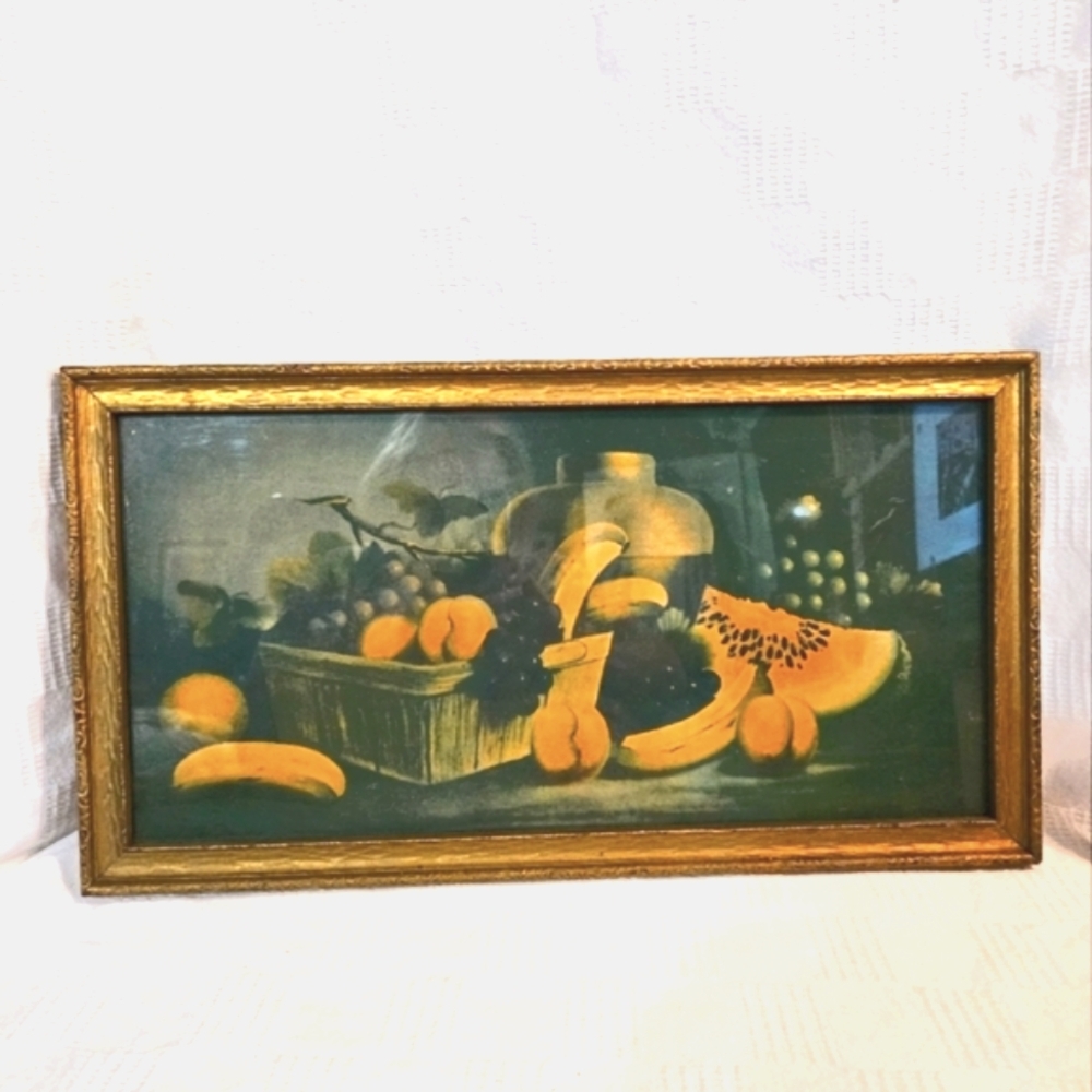 Rare Circa 20's Very Old and Moody Distressed Still Life Print 21.5" x 12"